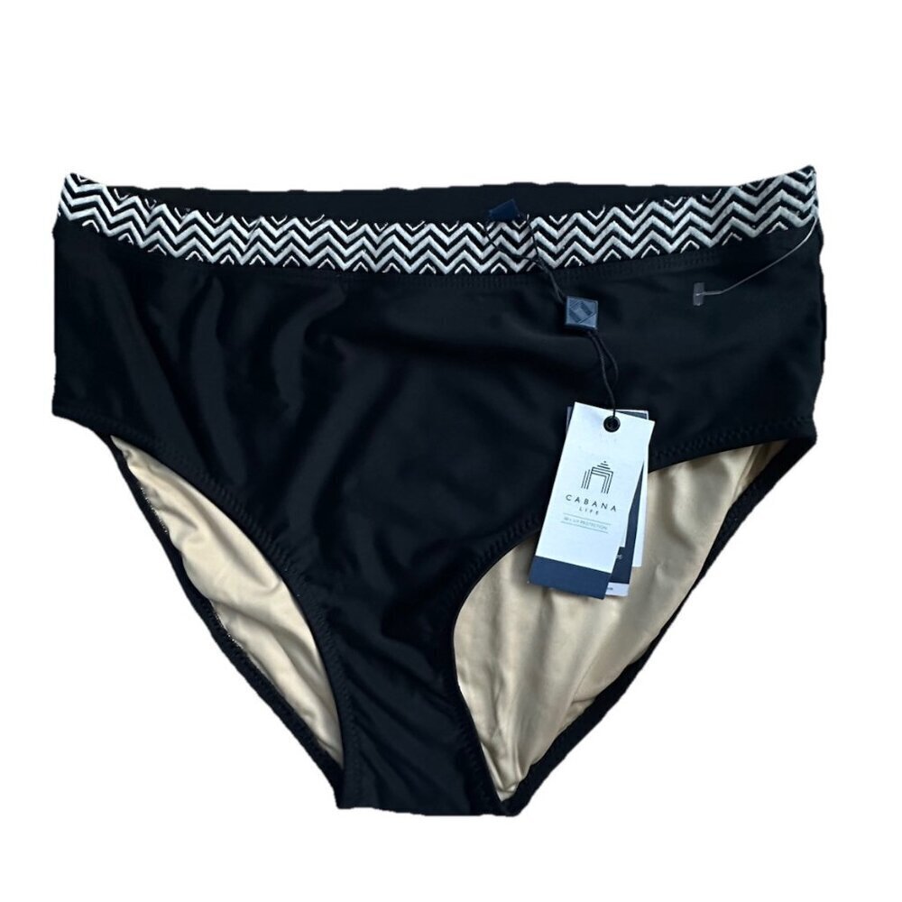 NWT Cabana Life Bikini Bottom‎ Black Swimsuit Bottoms - Size Medium